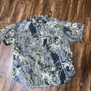 Remington XXL Mens Mossy Oak Break Up Camo Button‎ Up Short Sleeve Shirt